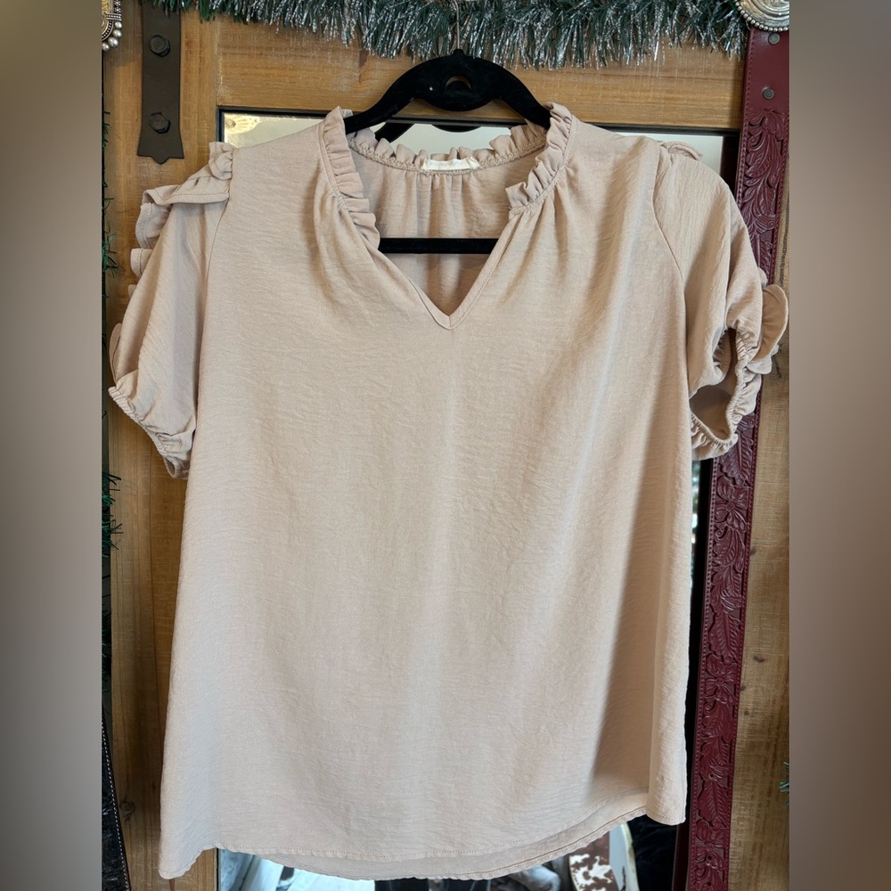 Ruffled Beige Women's Top